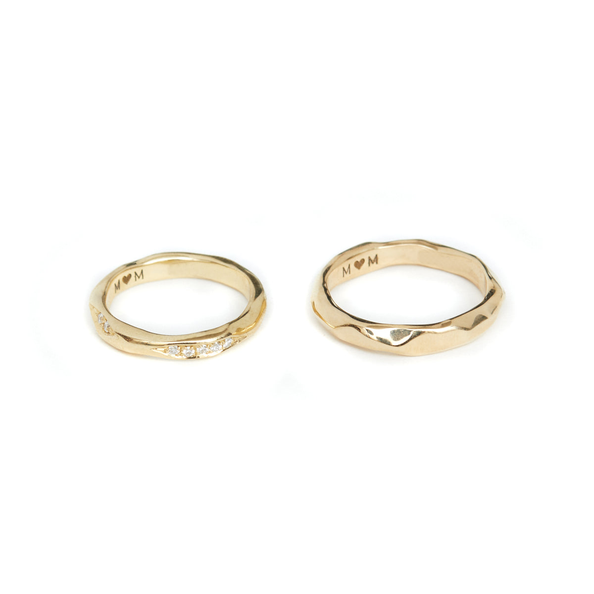 Argollas de matrimonio - Irregular + Brillantes