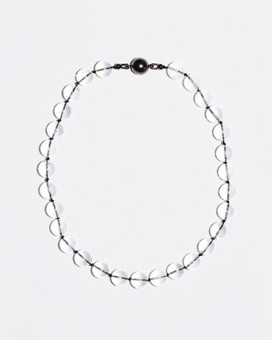 opera quartz crystal necklace - black thread